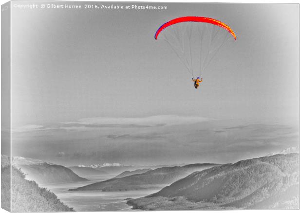 Enthralling Alaskan Paragliding Adventure Canvas Print by Gilbert Hurree