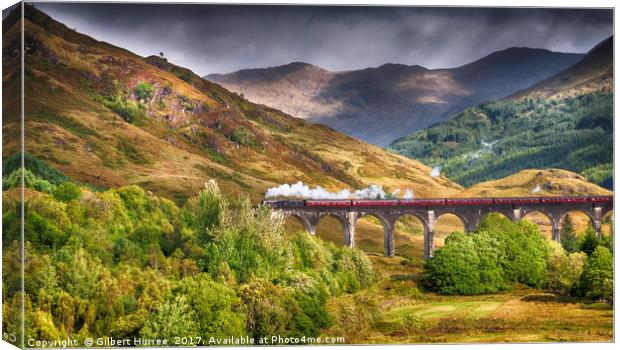 Enchanting Journey via Glen Finnan Viaduct Canvas Print by Gilbert Hurree