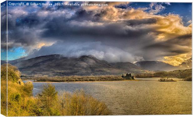 'Kilchurn Castle's Reflection on Loch Awe' Canvas Print by Gilbert Hurree