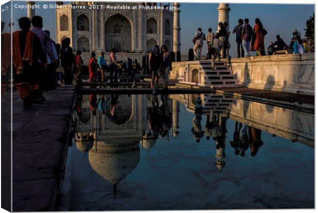 The Taj Mahal: Reflections of Eternal Love Canvas Print by Gilbert Hurree