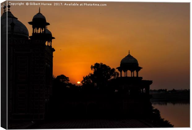 Twilight Embrace of the Taj Mahal Canvas Print by Gilbert Hurree