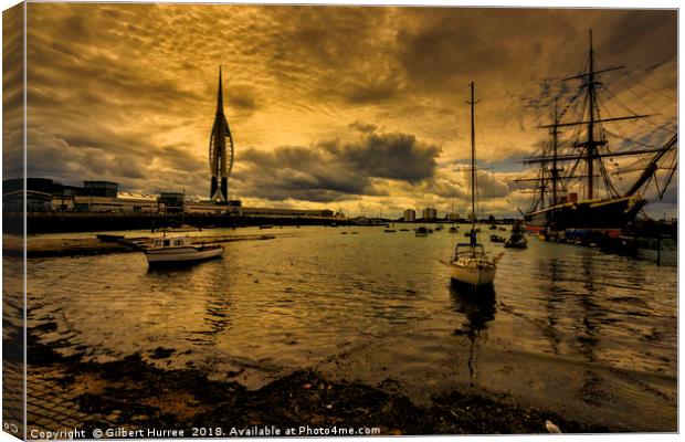 Portsmouth Harbour's Historic Charm Canvas Print by Gilbert Hurree