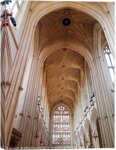 The Gothic Grandeur of Bath Abbey Canvas Print by Gilbert Hurree