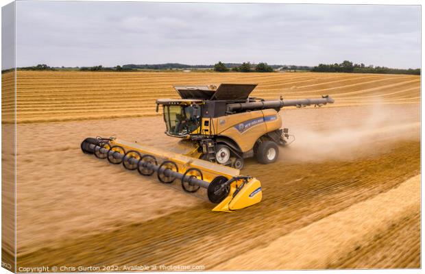 New Holland Combine Harvester Canvas Print by Chris Gurton