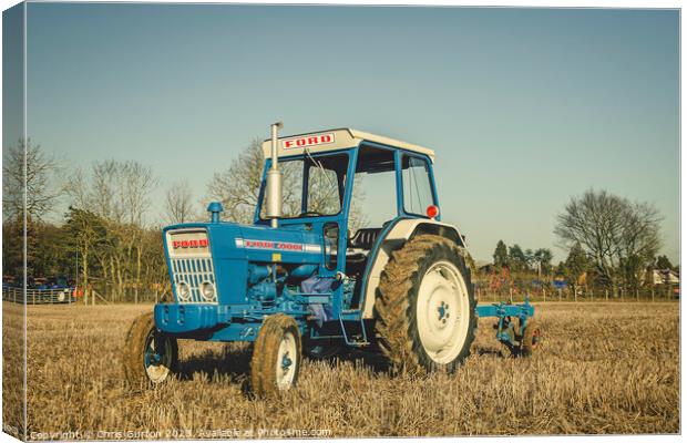 Ford 4000 Tractor and Plough Canvas Print by Chris Gurton