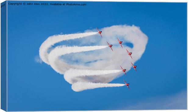 Swirling Red Arrows  Canvas Print by John Kiss