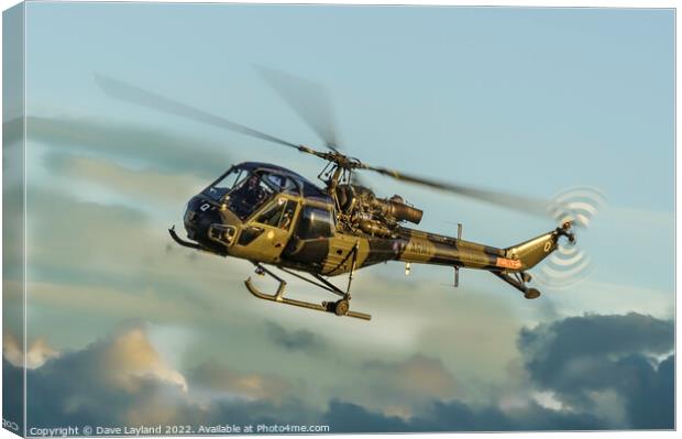 Army Scout Helicopter Canvas Print by Dave Layland