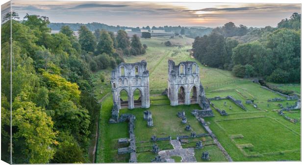 Roche Abbey From The Air Canvas Print by Apollo Aerial Photography