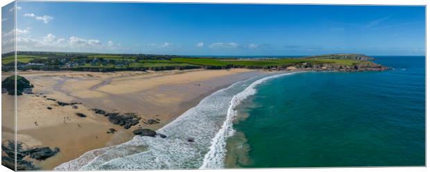 Harlyn Bay Cornwall Canvas Print by Apollo Aerial Photography