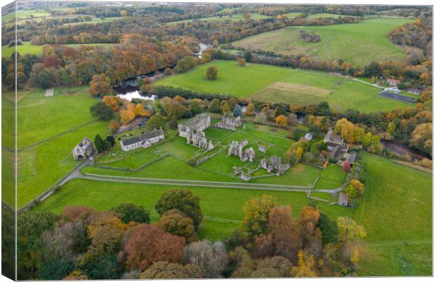 Easby Abbey Canvas Print by Apollo Aerial Photography