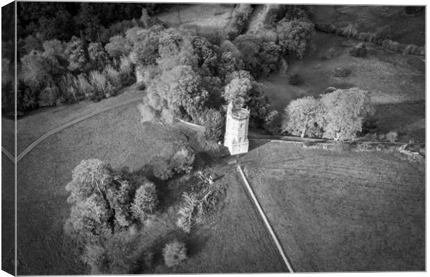 Richmond Folly Black and White Canvas Print by Apollo Aerial Photography
