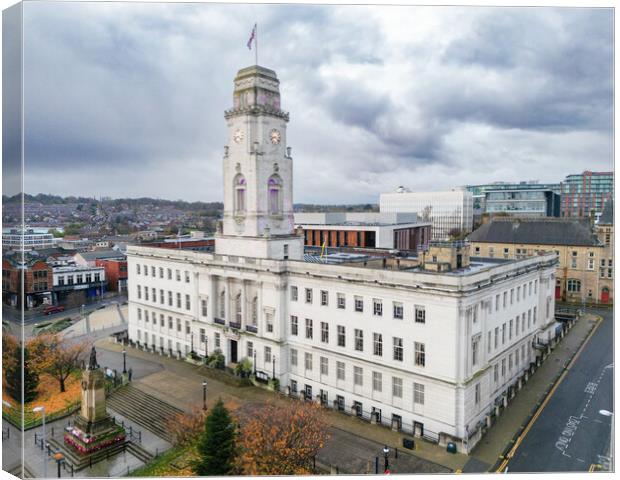 Barnsley Town Hall Canvas Print by Apollo Aerial Photography