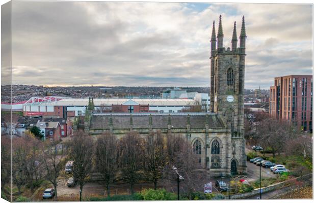 St Marys Church Sheffield Canvas Print by Apollo Aerial Photography