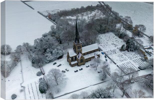 Wentworth Church In The Snow Canvas Print by Apollo Aerial Photography