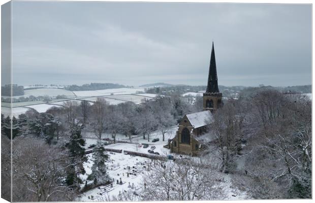 Wentworth Church Winter Scene Canvas Print by Apollo Aerial Photography