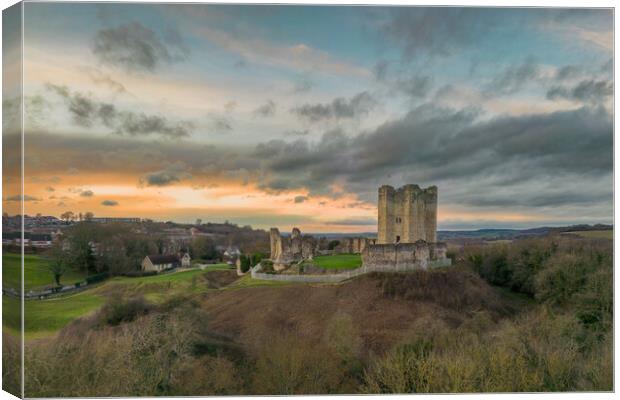 Conisbrough Castle Sunset Canvas Print by Apollo Aerial Photography