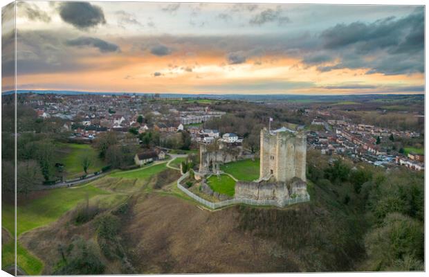 Conisbrough Castle Sunset Canvas Print by Apollo Aerial Photography