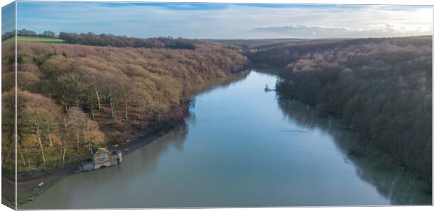 Newmillerdam Panoramic Canvas Print by Apollo Aerial Photography