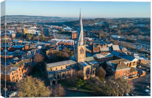 Chesterfield Crooked Spire Canvas Print by Apollo Aerial Photography