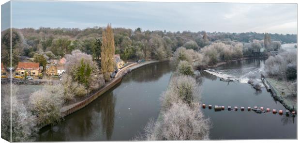 Sprotbrough River Don Navigation Canvas Print by Apollo Aerial Photography