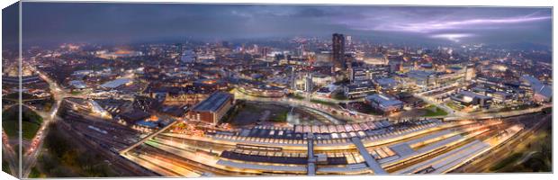 Sheffield Lighting Strike Canvas Print by Apollo Aerial Photography