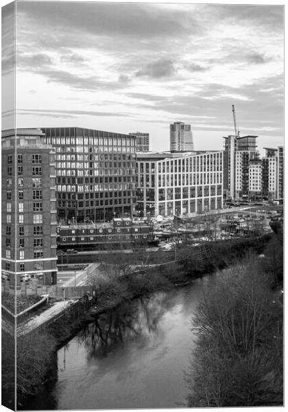 Leeds Black and White Canvas Print by Apollo Aerial Photography