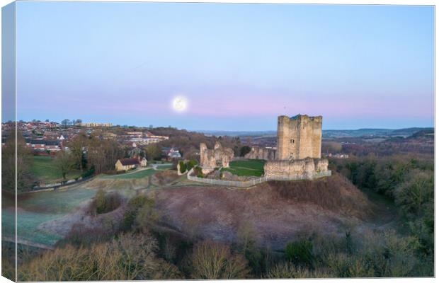 Conisbrough Castle Full Moon Canvas Print by Apollo Aerial Photography
