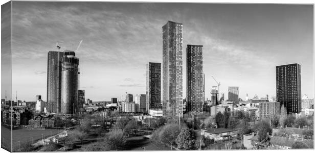 Manchester Black and White Canvas Print by Apollo Aerial Photography