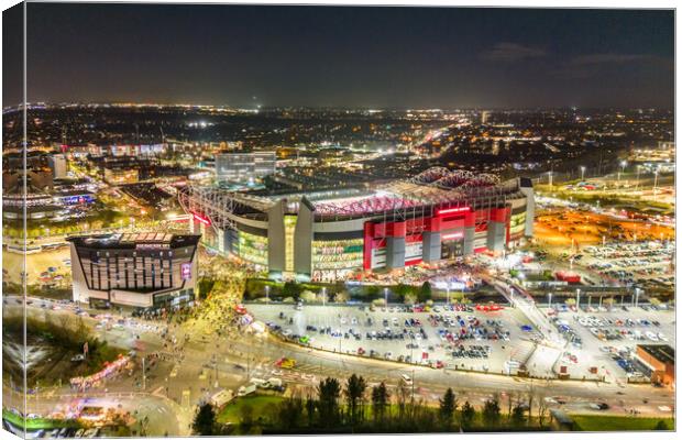 Old Trafford Lights Canvas Print by Apollo Aerial Photography
