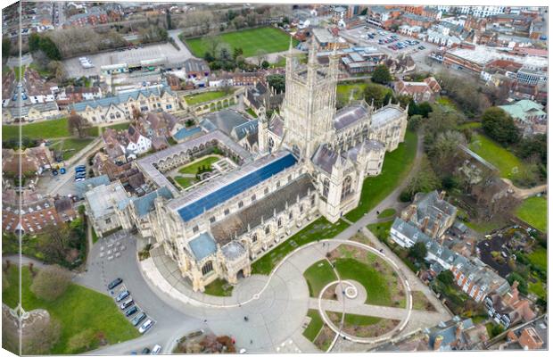 Gloucester Cathedral Aerial Canvas Print by Apollo Aerial Photography