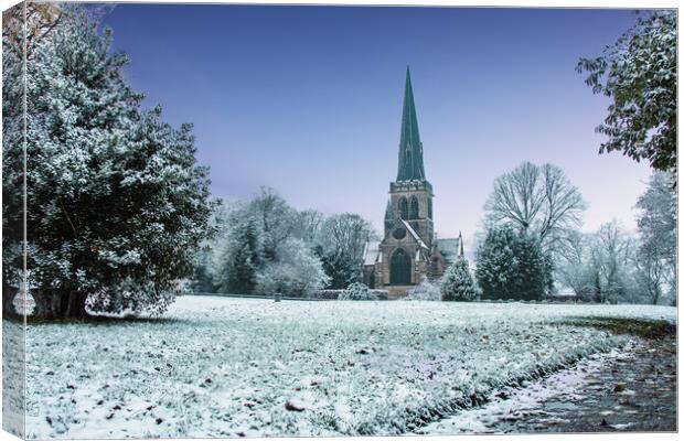Wentworth Church Snow Canvas Print by Apollo Aerial Photography