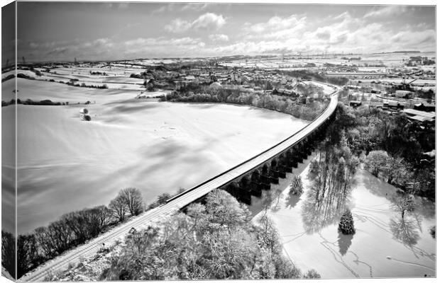 Penistone Viaduct Black and White Canvas Print by Apollo Aerial Photography