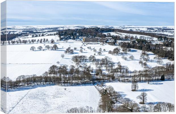 Wentworth Castle In The Snow Canvas Print by Apollo Aerial Photography