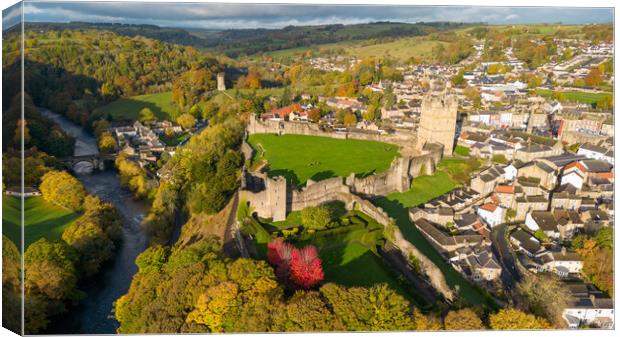 Richmond Castle North Yorkshire Canvas Print by Apollo Aerial Photography