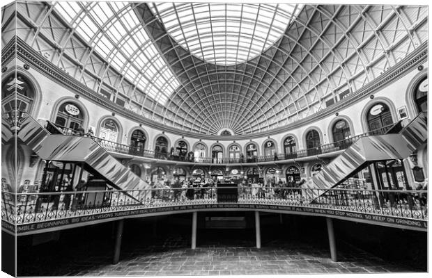 Leeds Corn Exchange Black and White Canvas Print by Apollo Aerial Photography