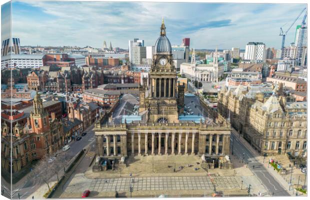 Leeds Town Hall From The Air Canvas Print by Apollo Aerial Photography