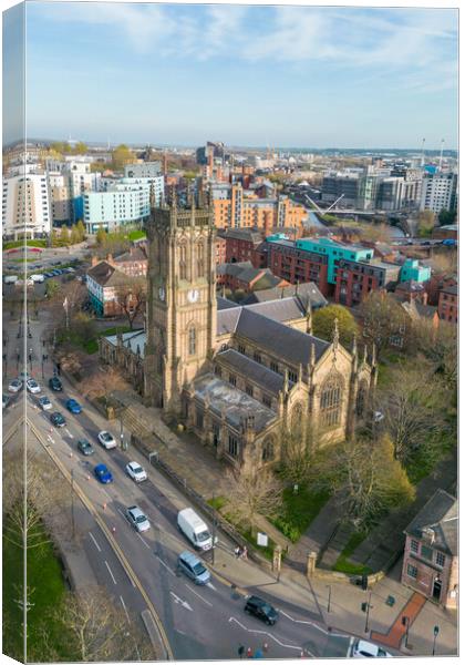 Leeds Cathedral Canvas Print by Apollo Aerial Photography