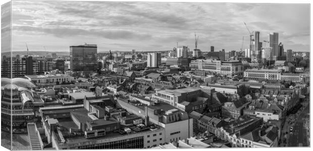 Leeds Black and White Canvas Print by Apollo Aerial Photography
