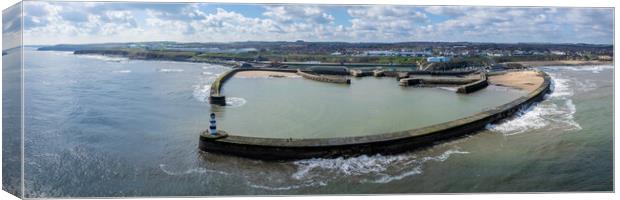 Seaham Harbour Panoramic Canvas Print by Apollo Aerial Photography