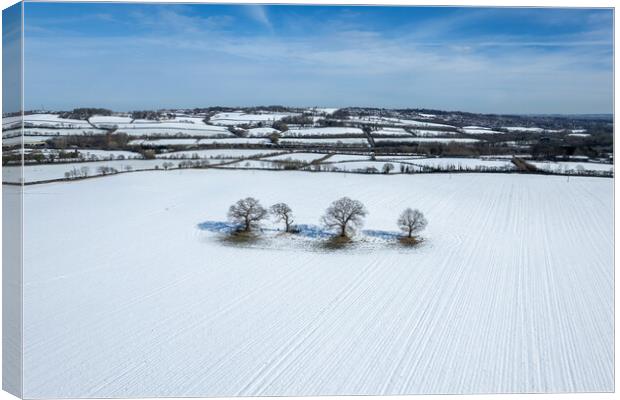 Snowy English Countryside Canvas Print by Apollo Aerial Photography