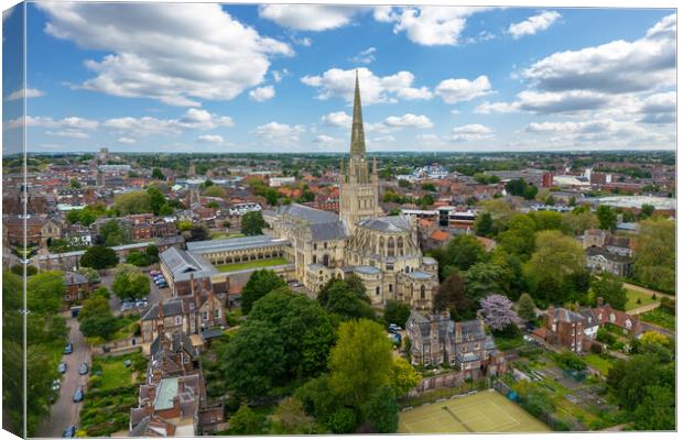 Norwich Cathedral Canvas Print by Apollo Aerial Photography