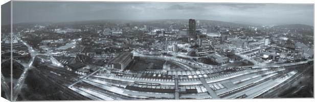 Sheffield Skyline Black and White Canvas Print by Apollo Aerial Photography