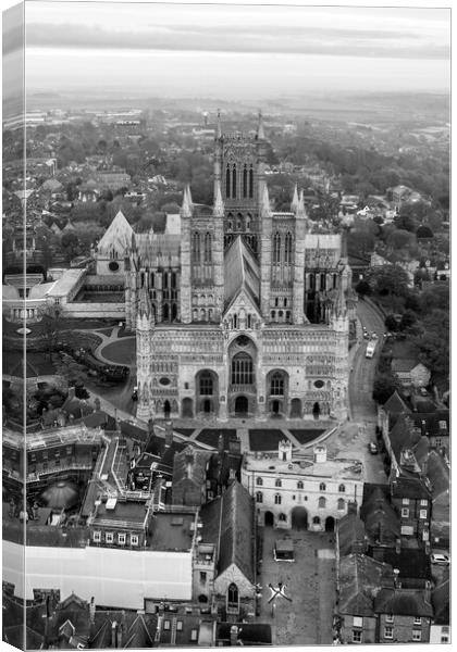 Lincoln Cathedral Black and White Canvas Print by Apollo Aerial Photography