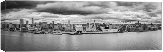 Liverpool Waterfront black and white Canvas Print by Apollo Aerial Photography
