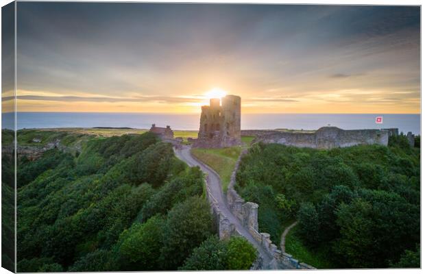 Scarborough Castle Sunrise Canvas Print by Apollo Aerial Photography