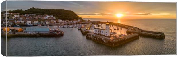 Scarborough Sunrise Panorama Canvas Print by Apollo Aerial Photography