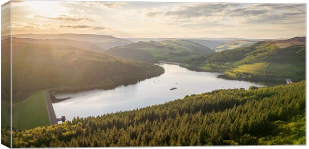 Ladybower Sunset Canvas Print by Apollo Aerial Photography