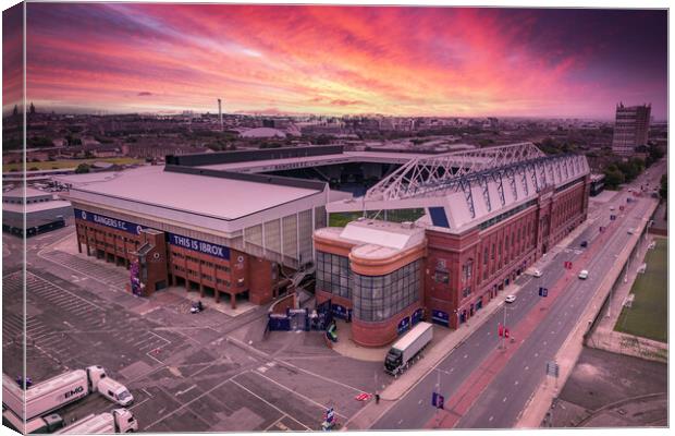 Ibrox Rangers FC Canvas Print by Apollo Aerial Photography
