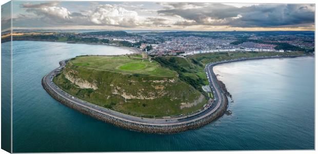 Scarborough Castle Panorama Canvas Print by Apollo Aerial Photography