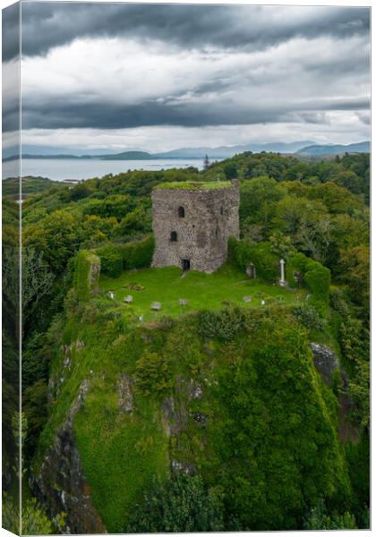 Dunollie Castle Canvas Print by Apollo Aerial Photography